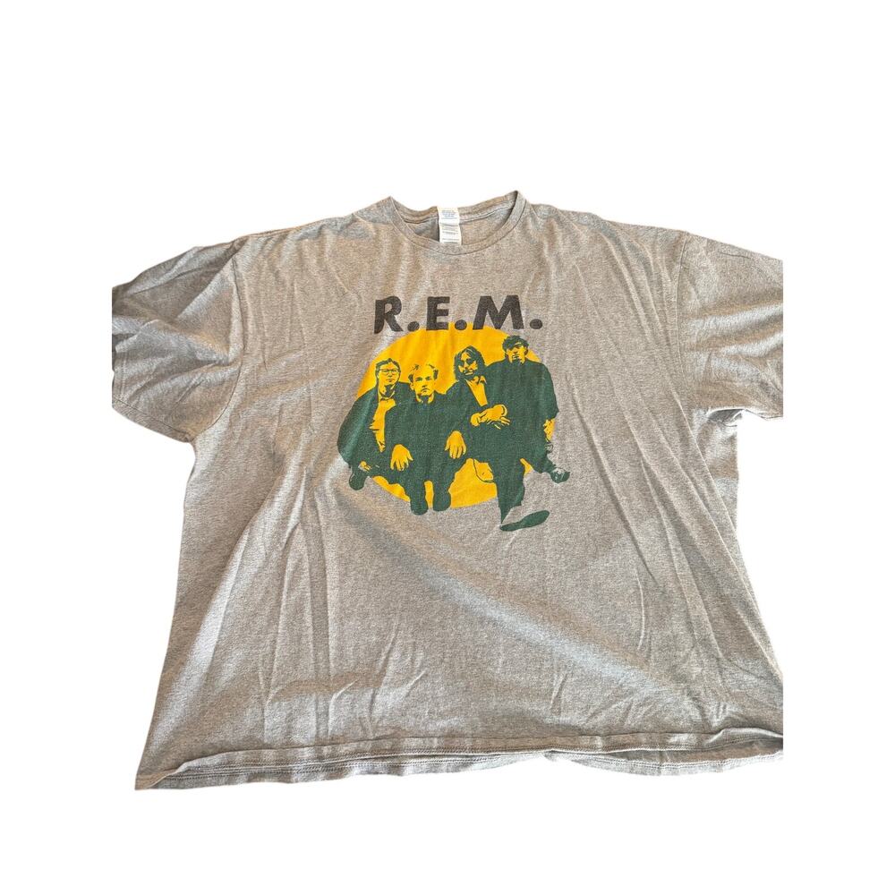 Vintage R.E.M. Band T-Shirt Men's Grey Graphic Rock Concert Tee Size-4X